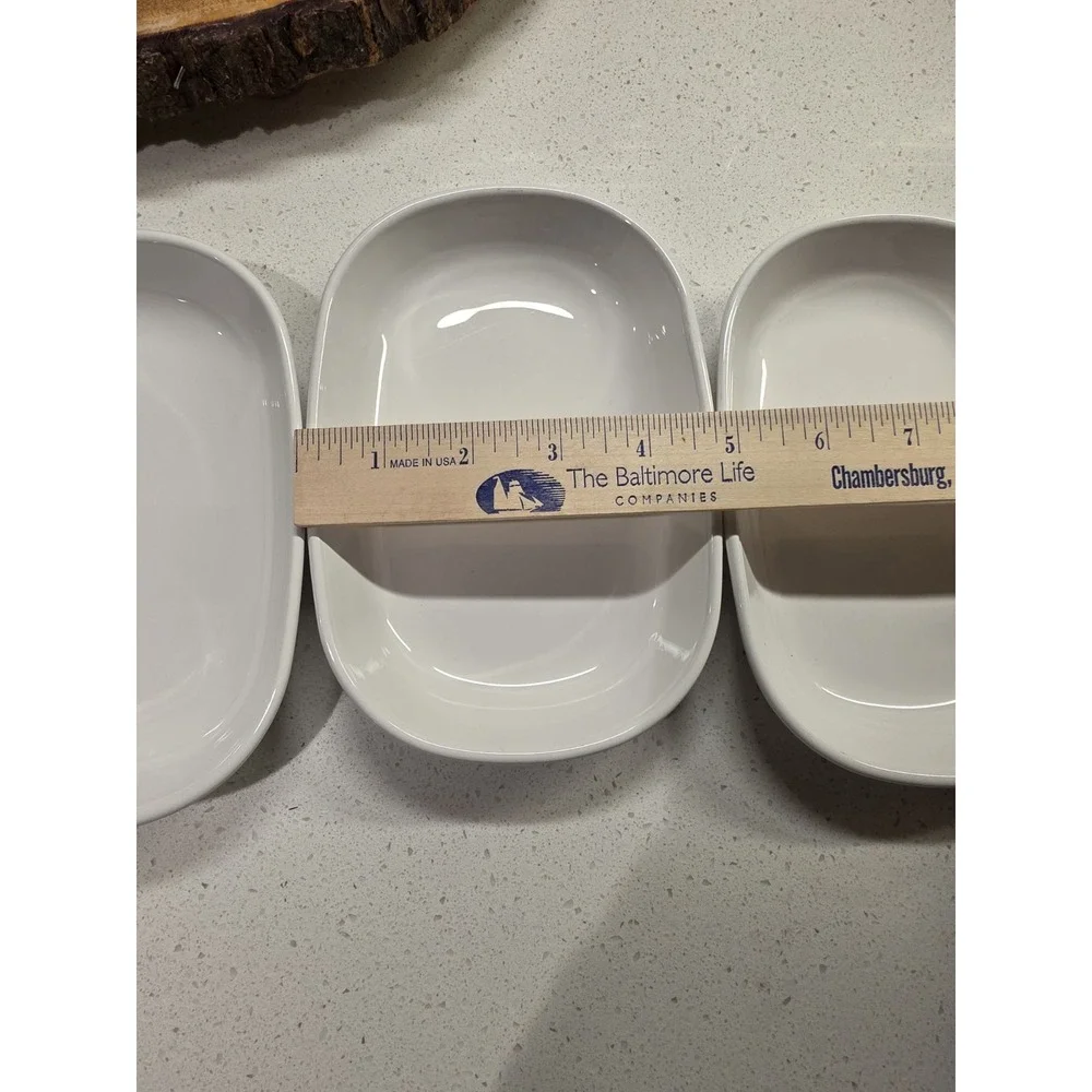 Set of 4 CORNING WARE SIDEKICK P-140-B White Set Oval Snack Dishes Clean